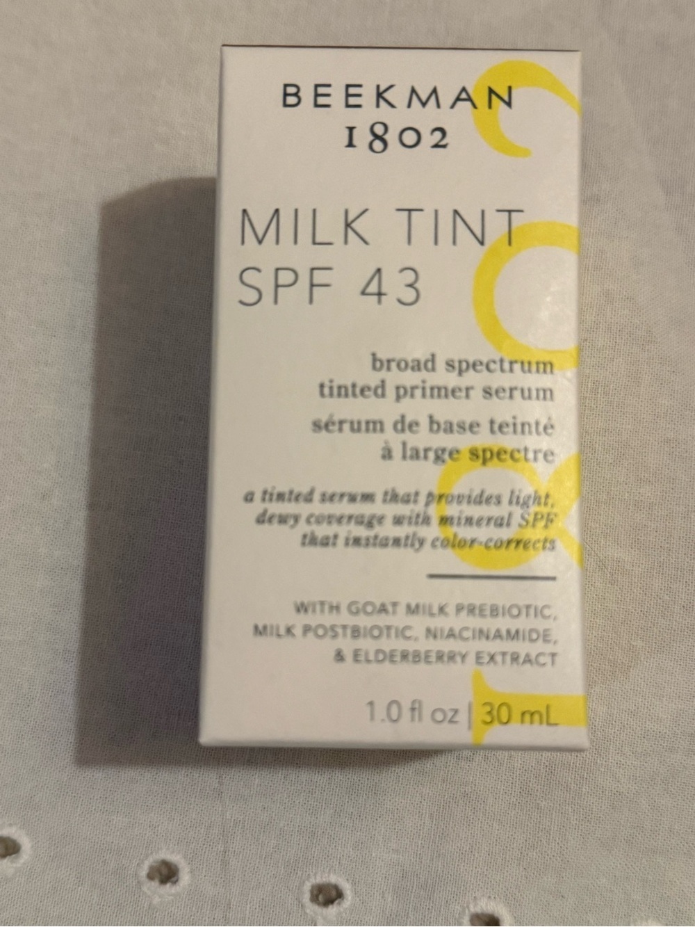 Beekman 1802 Milk Tint SPF 43 Tinted Primer Serum Rich 1 oz BNIB
